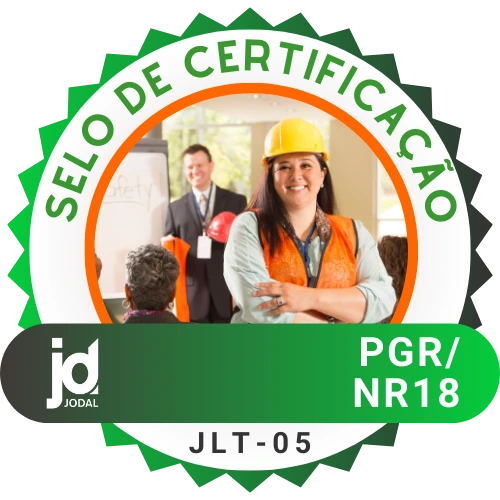 Selo de certificação do PGR NR 18, código JLT-05