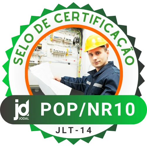 Selo de certificação do POP NR 10, código JLT-14