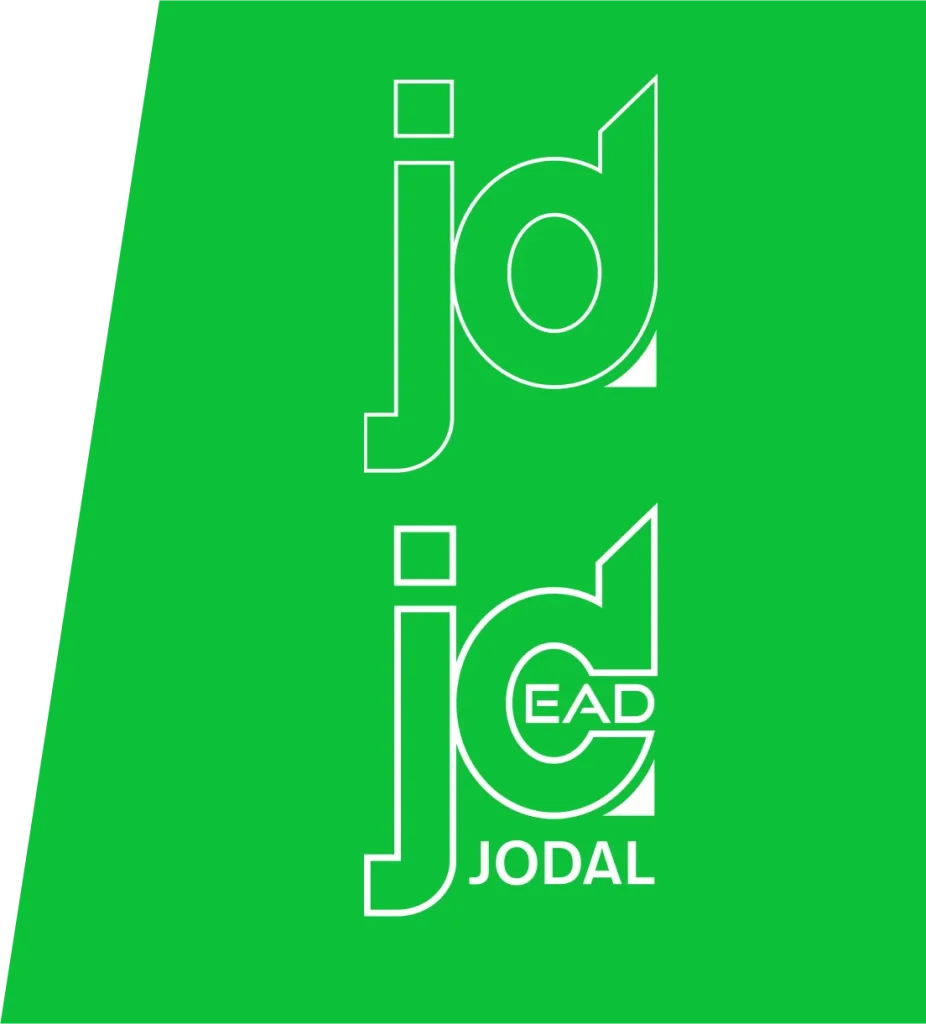 Marcas Jodal e Jodal EAD sobre fundo verde